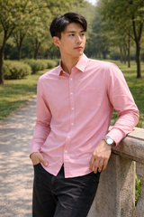 Mens Pink Slim Fit Casual Shirt 6