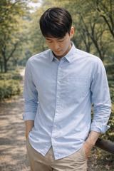 Mens Sky Blue Slim Fit Casual Shirt 6