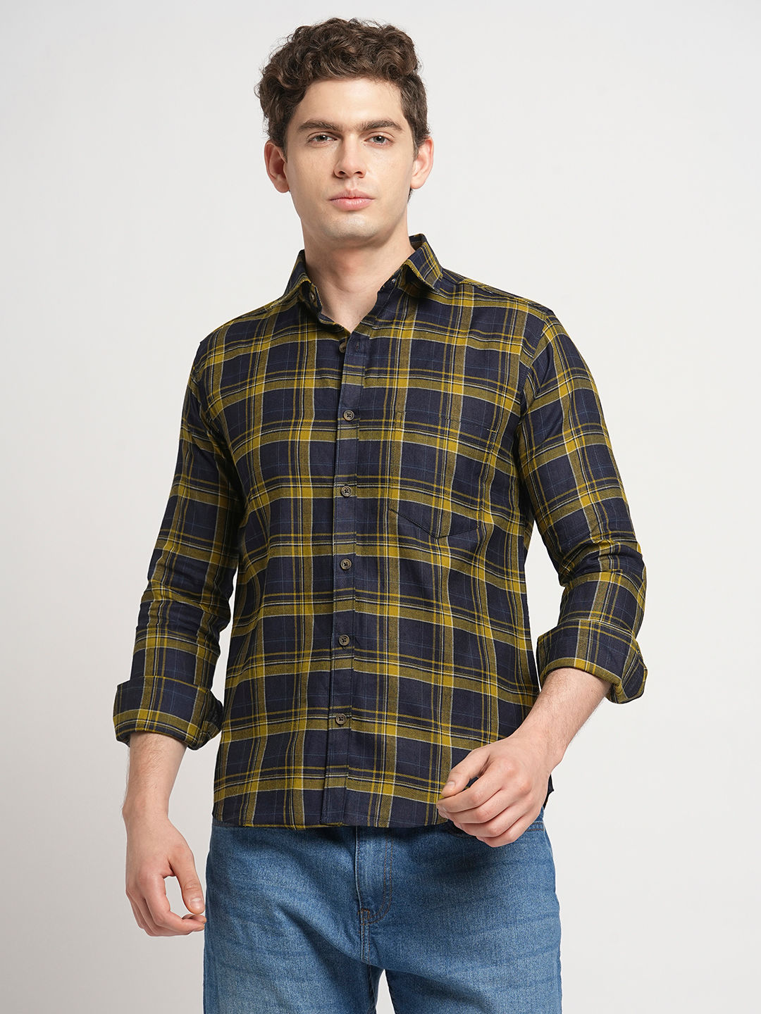 Ace Checked Cotton Shirt for Men