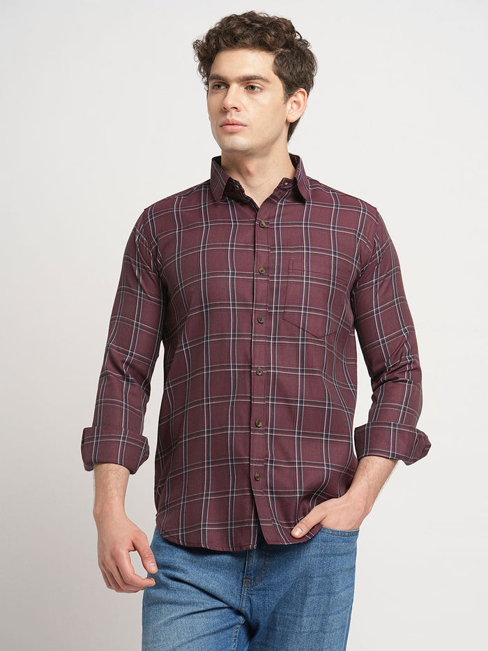 Adorn Checked Cotton Shirt for Men 2