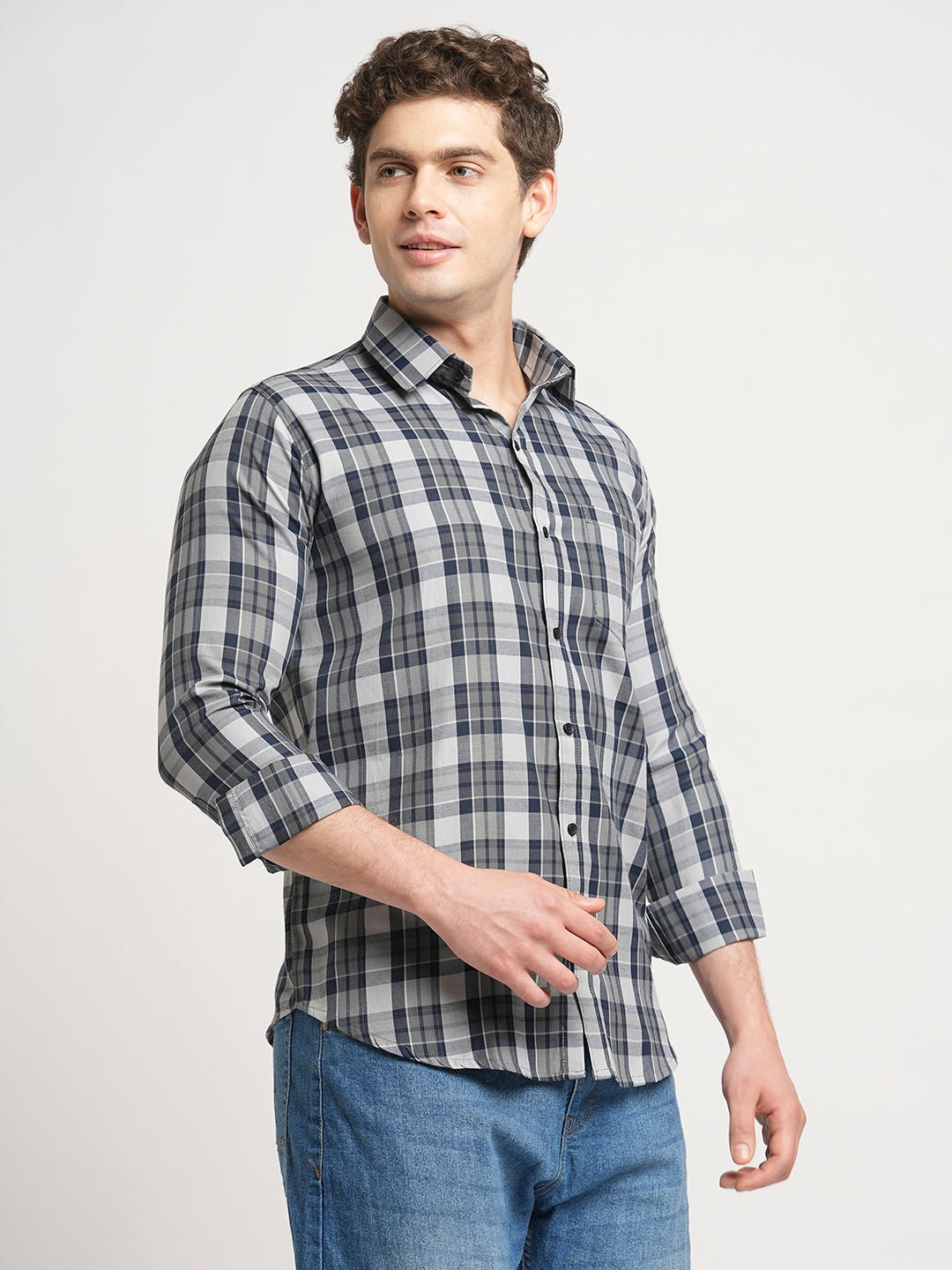 Apex Checked Cotton Shirt for Men