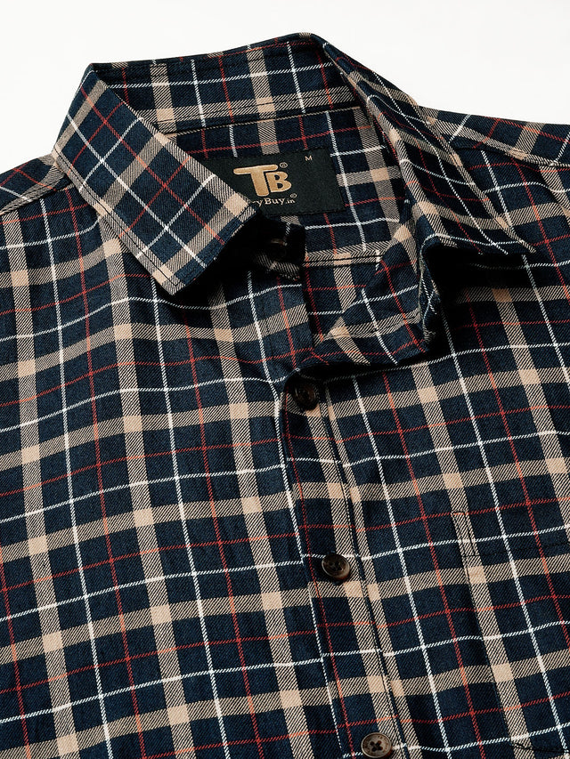 Morphan Checked Cotton Shirt for Men