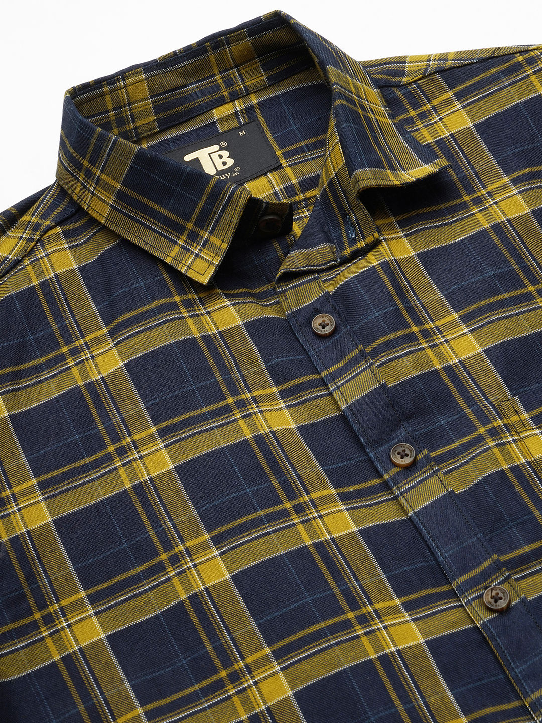 Ace checked cotton shirt construction detail