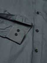Solid Grey Satin Cotton Shirts for Men 2