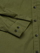 Angers Army Green Solid Cotton Shirts for Men 2