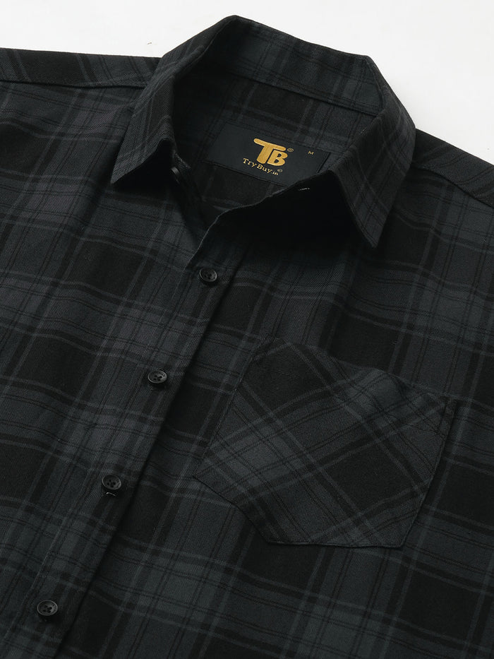 Leisure Cotton Checked Shirt for Men 2