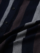 Cultured Crochet Striped Half Sleeves Men's Shirt 2