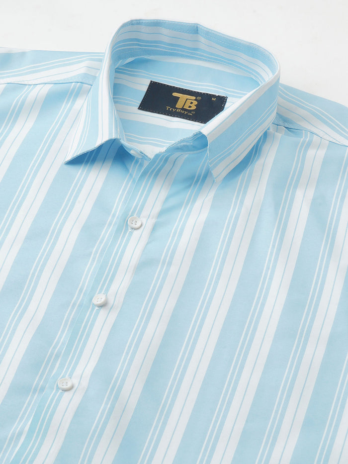 Dynamic Cotton Blend Striped Shirt for Men 2