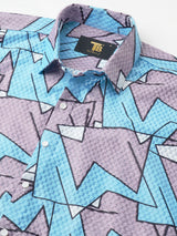 Preppy Printed Half Sleeves Men's Shirt 2