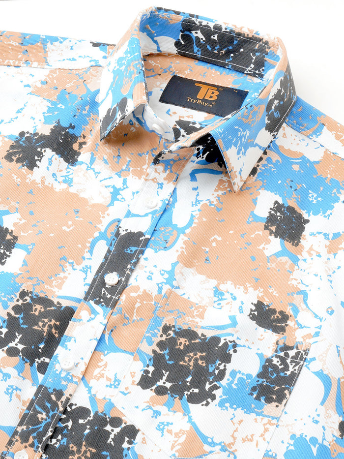 Sleek Printed Cotton Blend Shirt for Men 2