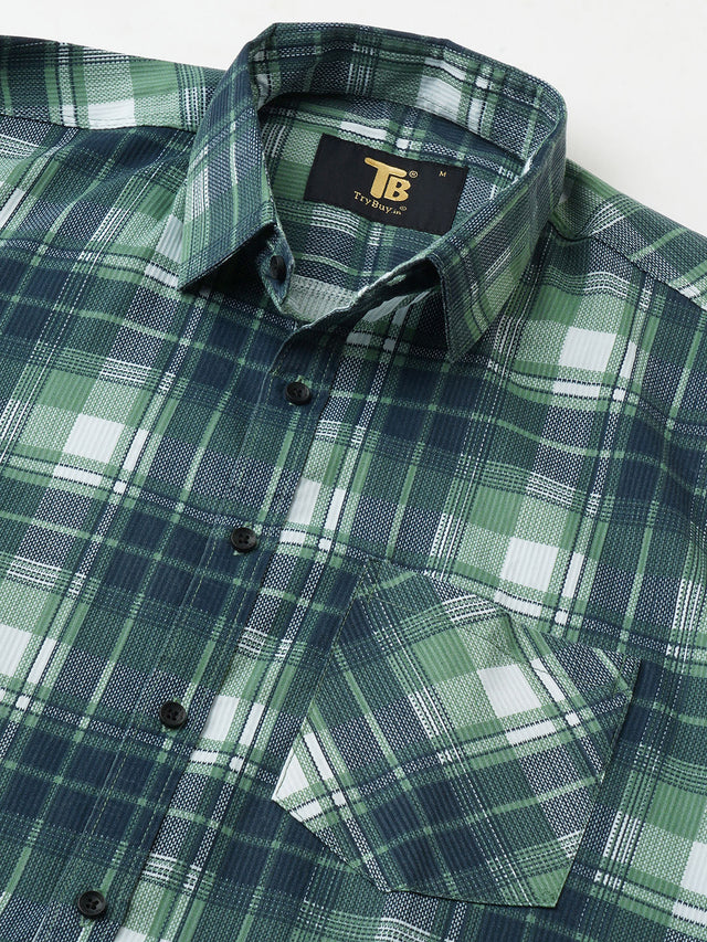 Apex Cotton Checked Shirt for Men