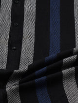 Suave Crochet Striped Half Sleeves Men's Shirt 2