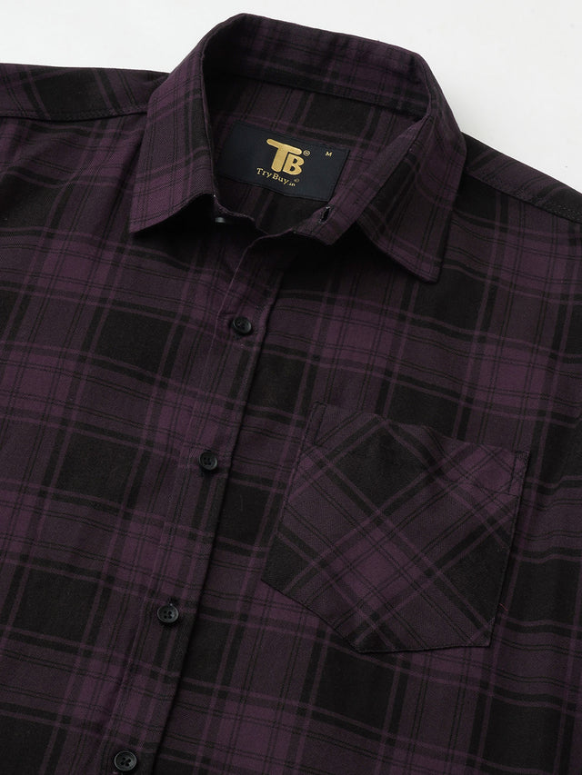 Bespoke Multicolour Checked Shirt for Men