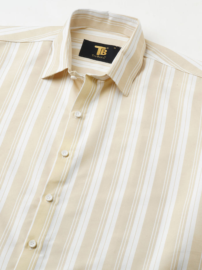 Exotic Cotton Blend Striped Shirt for Men 2