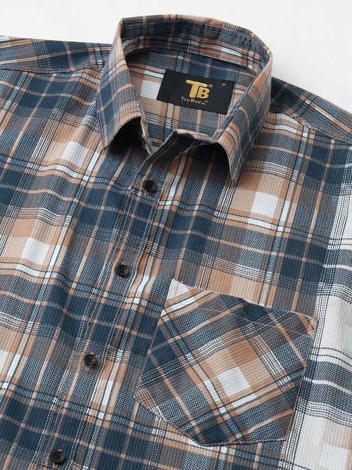 Elegant Cotton Checked Shirt for Men 2
