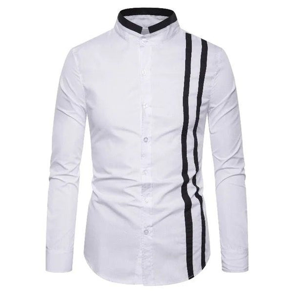 White Shirt with Black Stripes