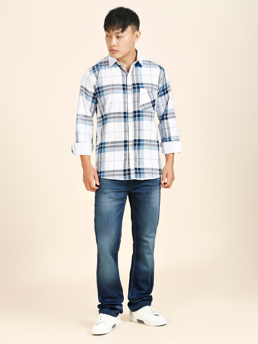 Crumb Checked Cotton Shirt for Men