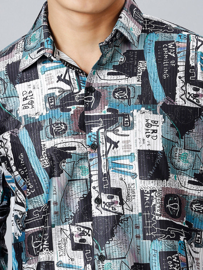 Porto Cotton Blend Printed Shirt for Men 2