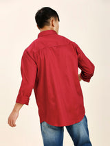 Red Double Pocket Shirt for Men 6