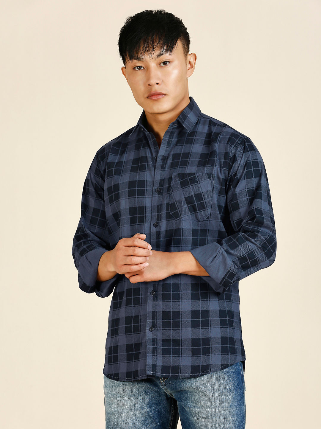 Tartan Checked Cotton Shirt for Men
