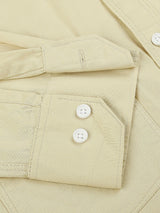 Cream Solid Double Pocket Men's Shirt 3