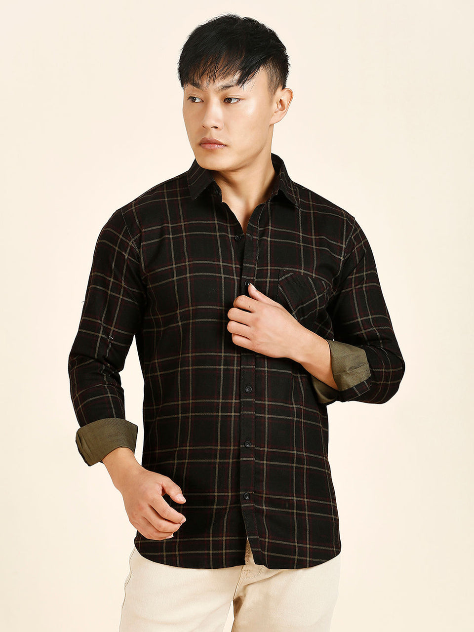 Radiant Checked Cotton Shirt for Men