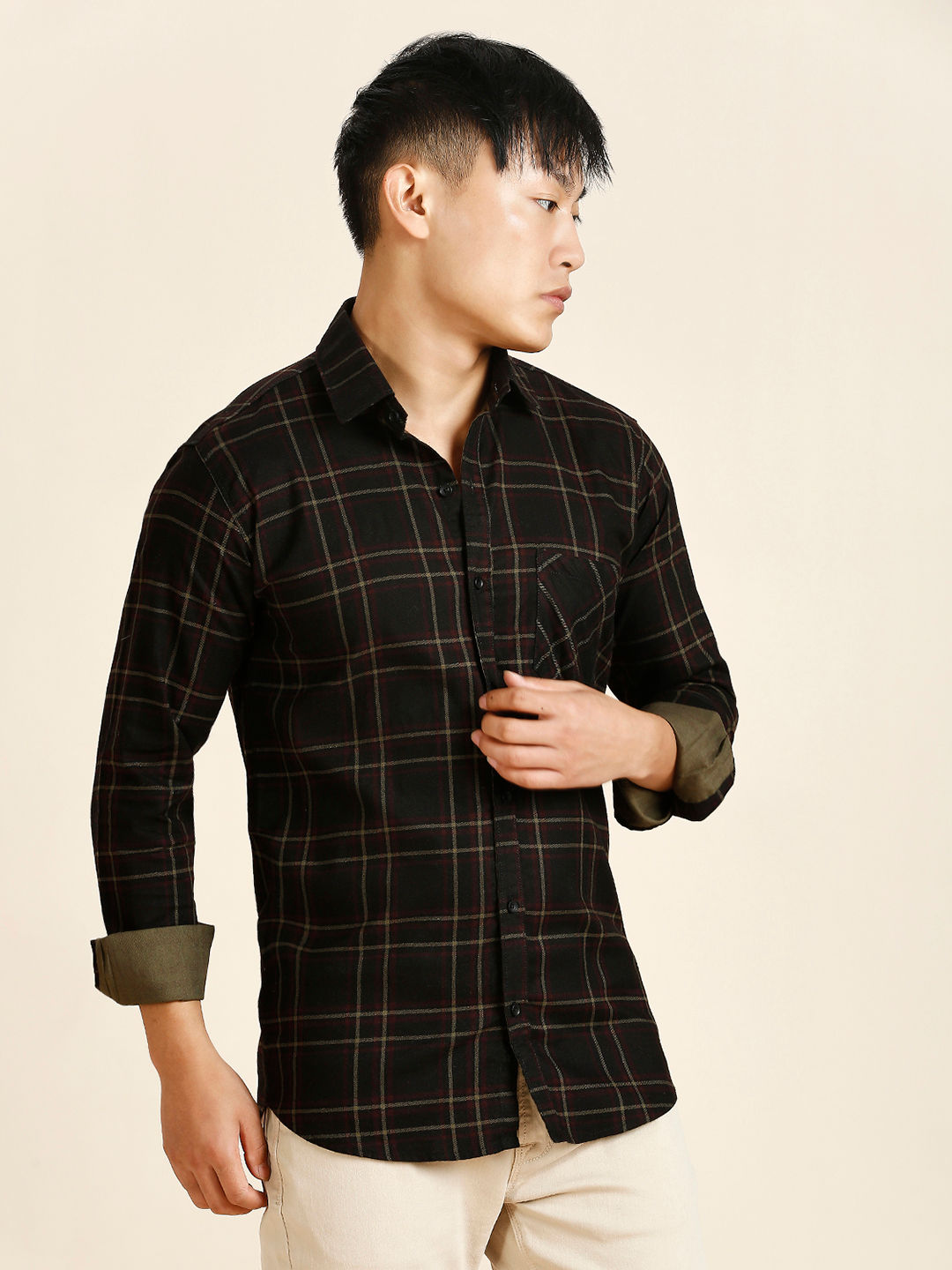 Radiant Checked Cotton Shirt for Men
