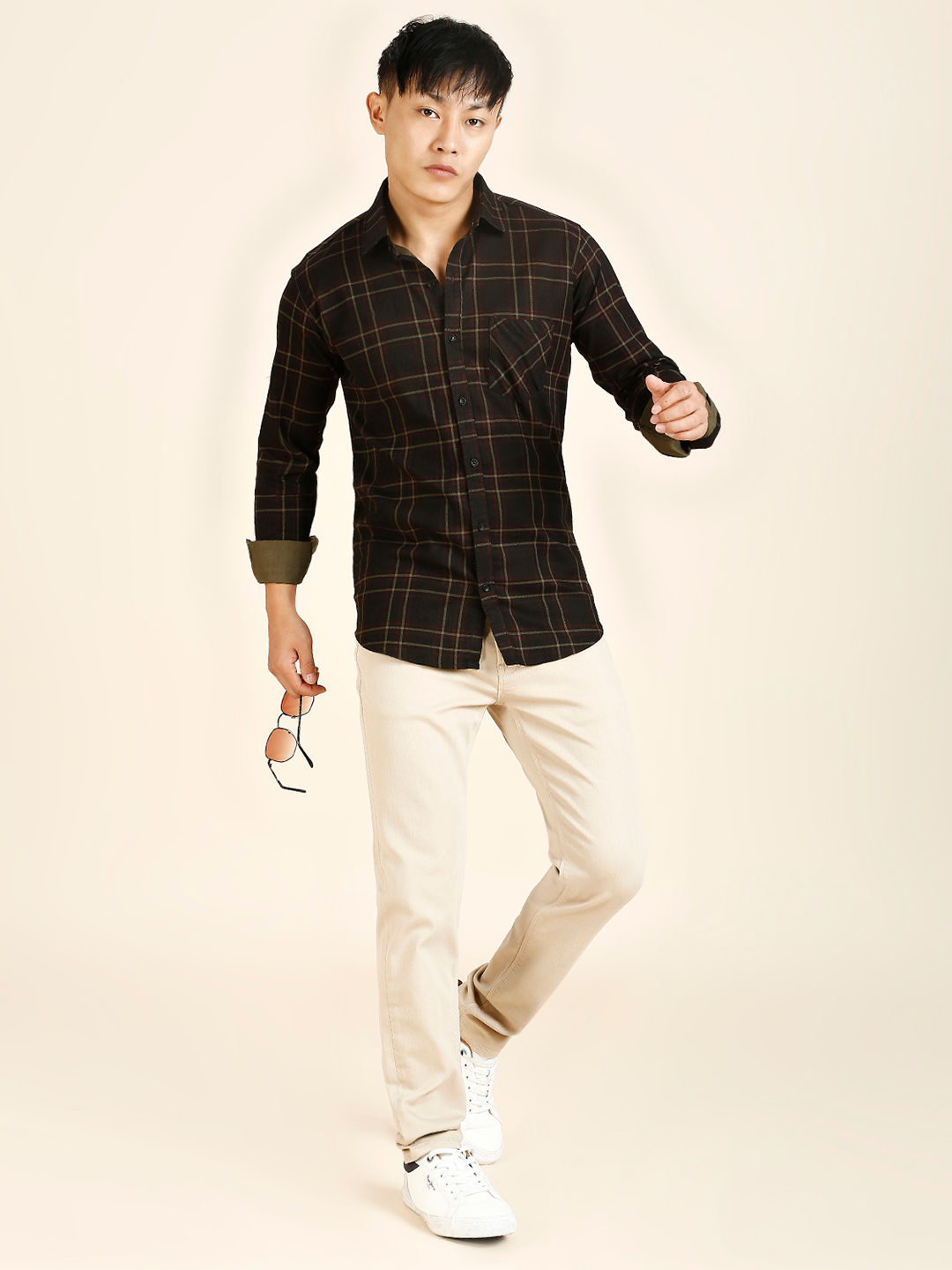 Radiant Checked Cotton Shirt for Men