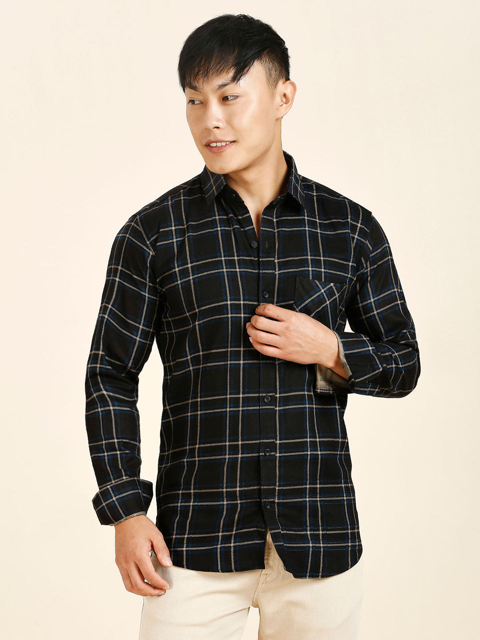 Modern Checked Cotton Shirt for Men