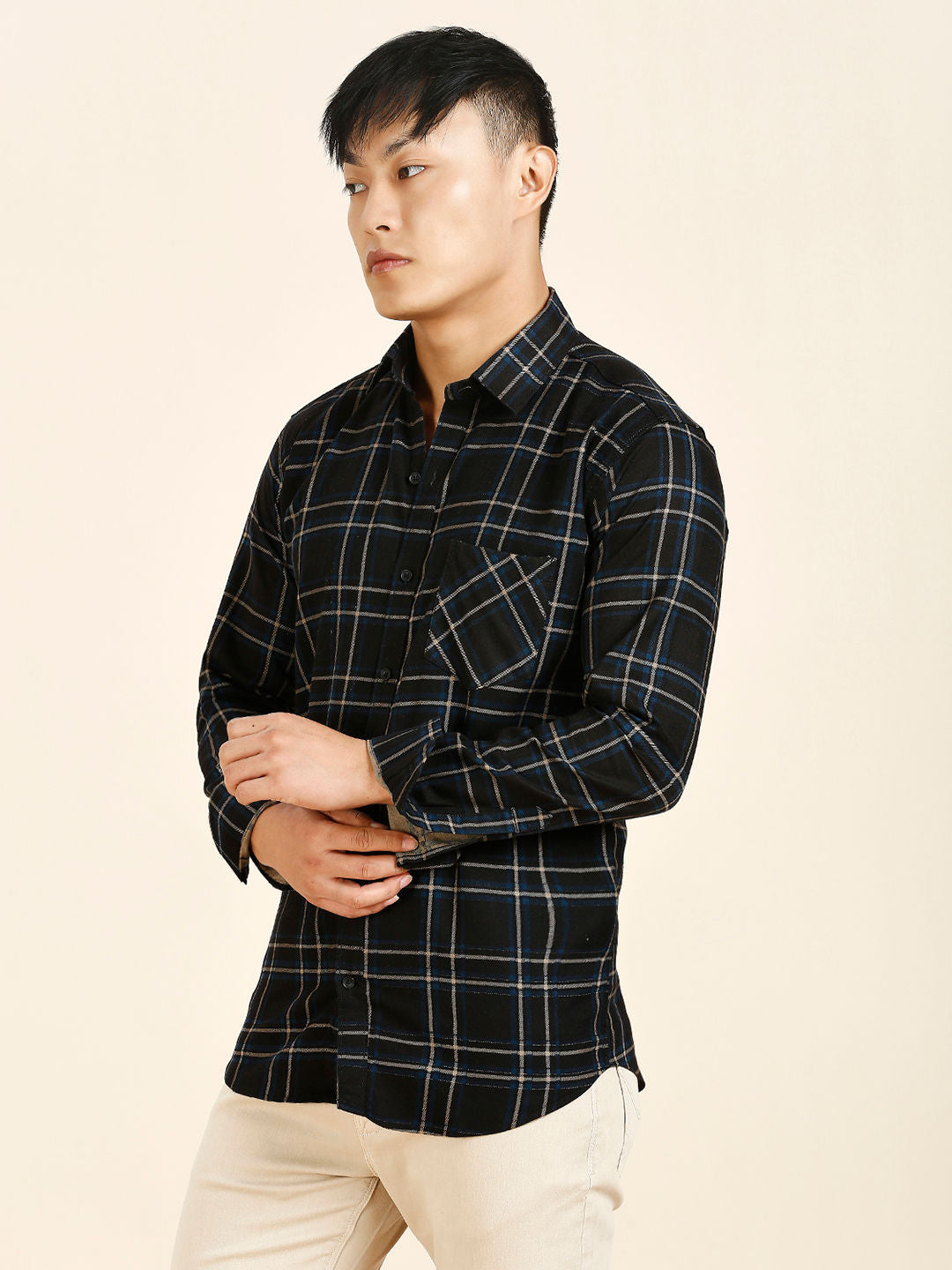 Modern Checked Cotton Shirt for Men