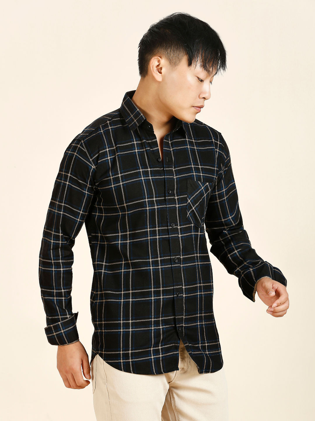 Modern Checked Cotton Shirt for Men