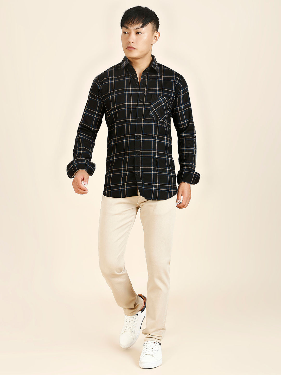 Modern Checked Cotton Shirt for Men