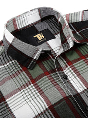 a plaid shirt with a black, white, and red checkered pattern