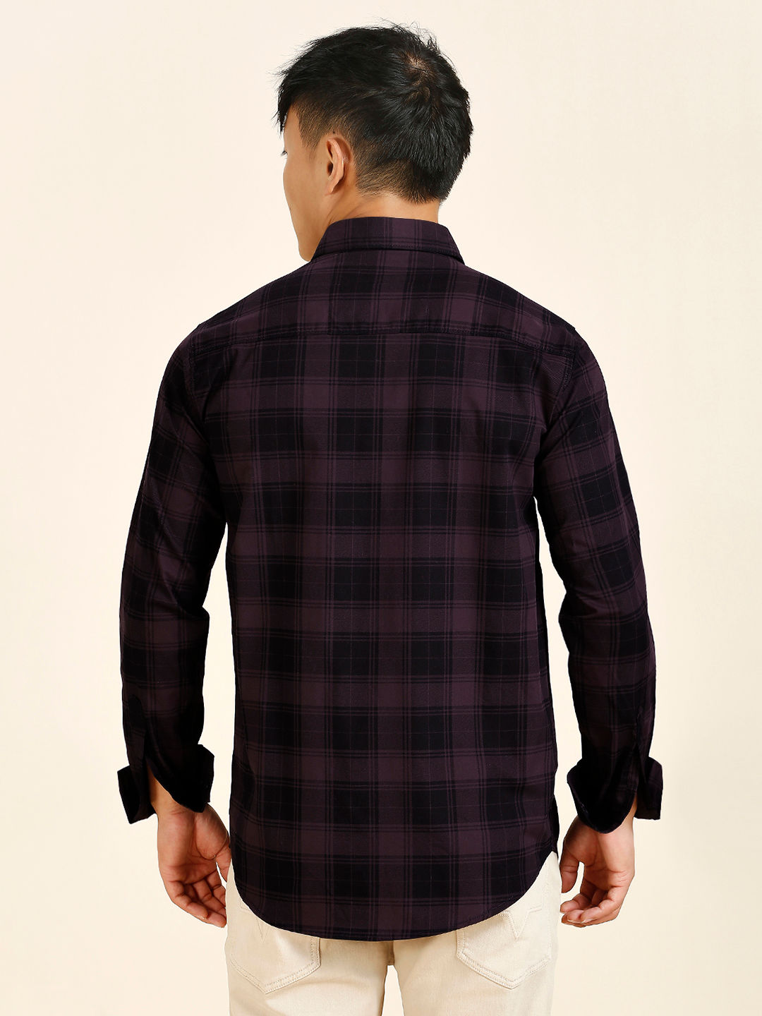 Sleek Checked Cotton Shirt for Men