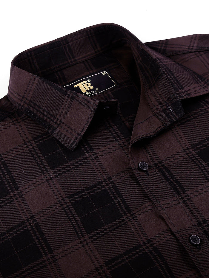 Sleek Checked Cotton Shirt for Men 2