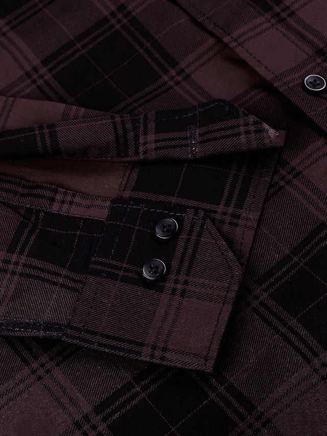 Sleek Checked Cotton Shirt for Men