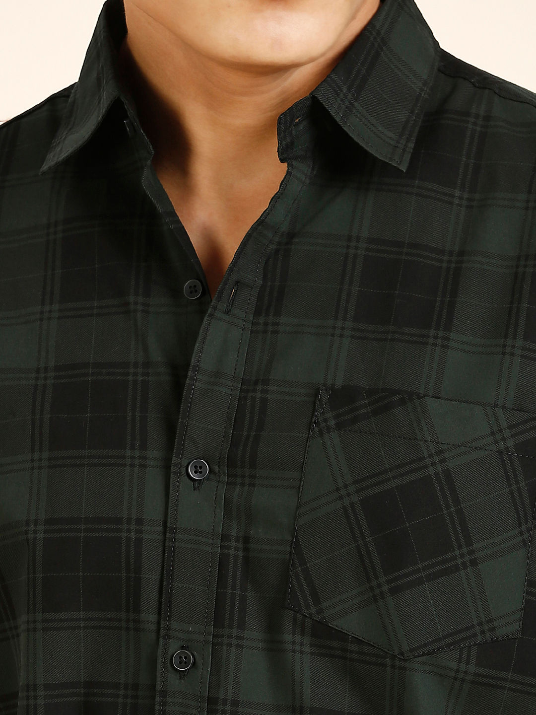 Serene Checked Cotton Shirt for Men