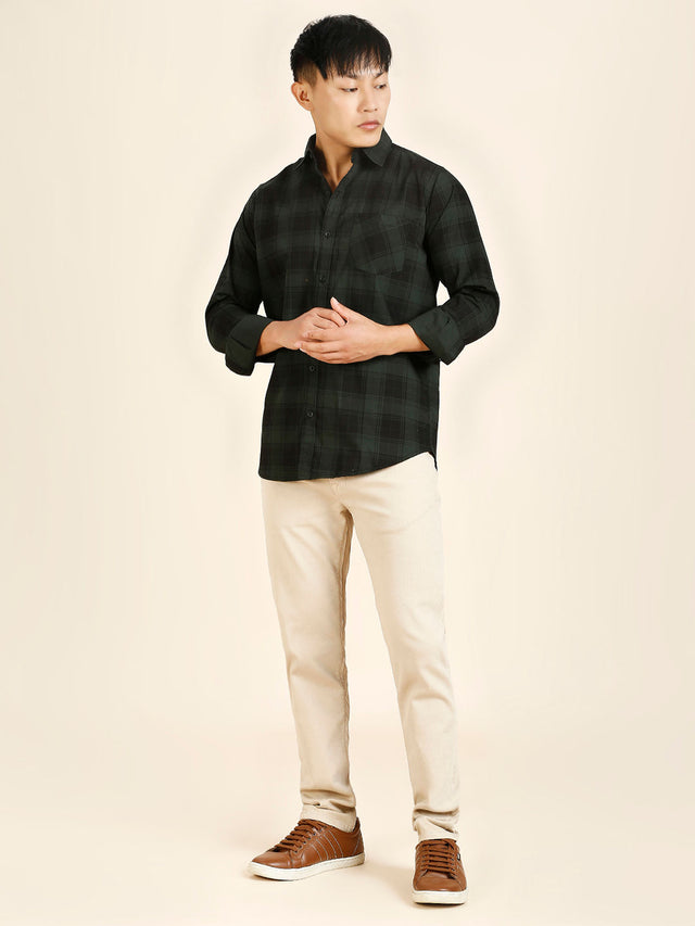 Serene Checked Cotton Shirt for Men