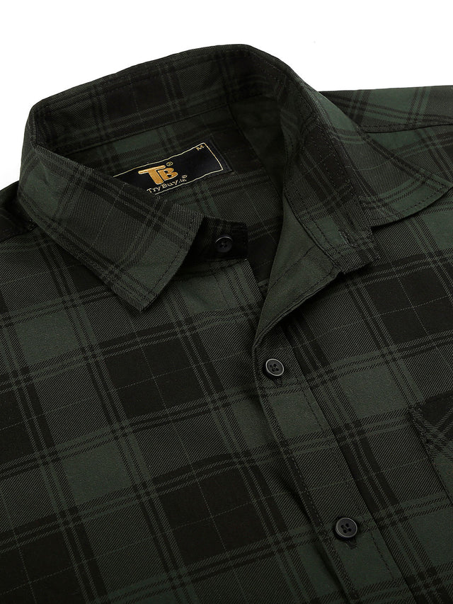 Serene Checked Cotton Shirt for Men