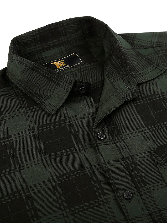 Serene Checked Cotton Shirt for Men 2