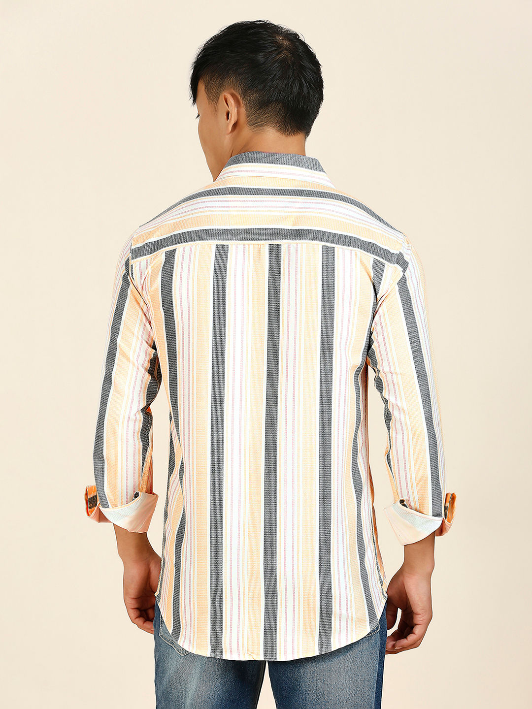 Dazzling Cotton Blend Striped Shirt for Men