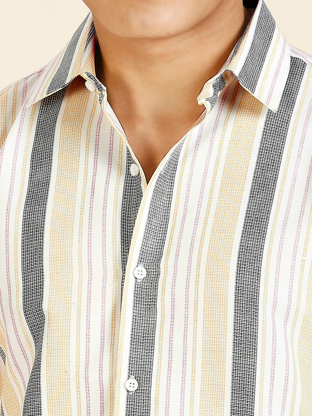 Dazzling Cotton Blend Striped Shirt for Men
