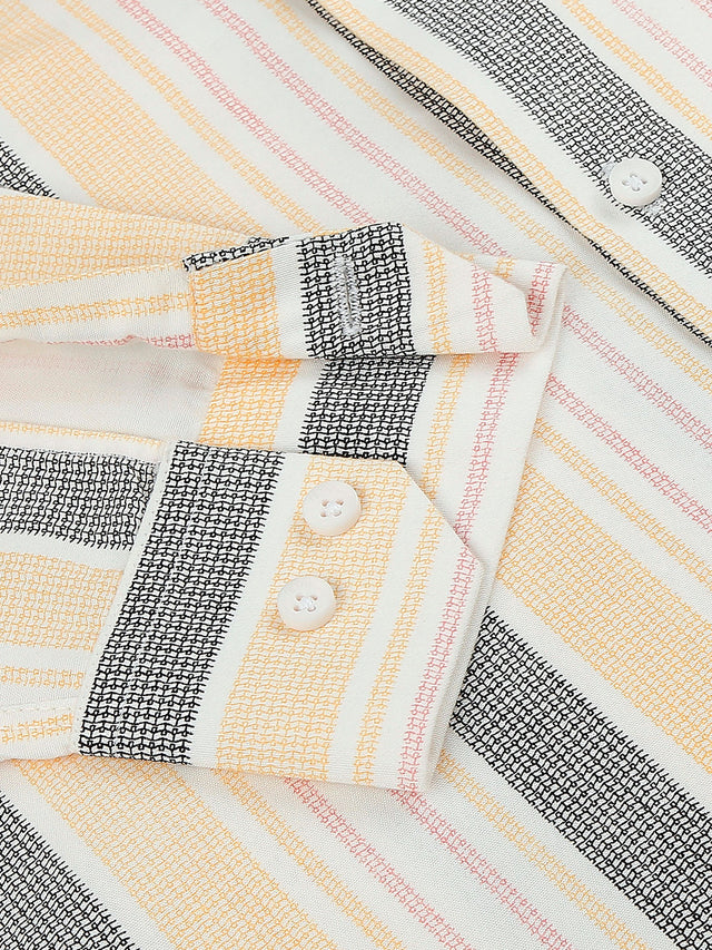 Dazzling Cotton Blend Striped Shirt for Men