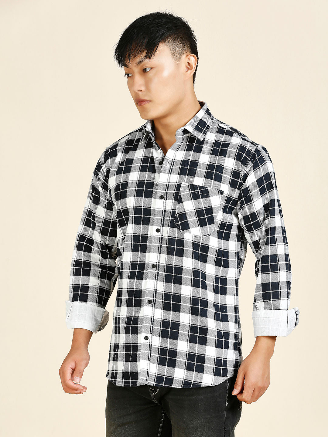 Breezy Cotton Checked Shirt for Men