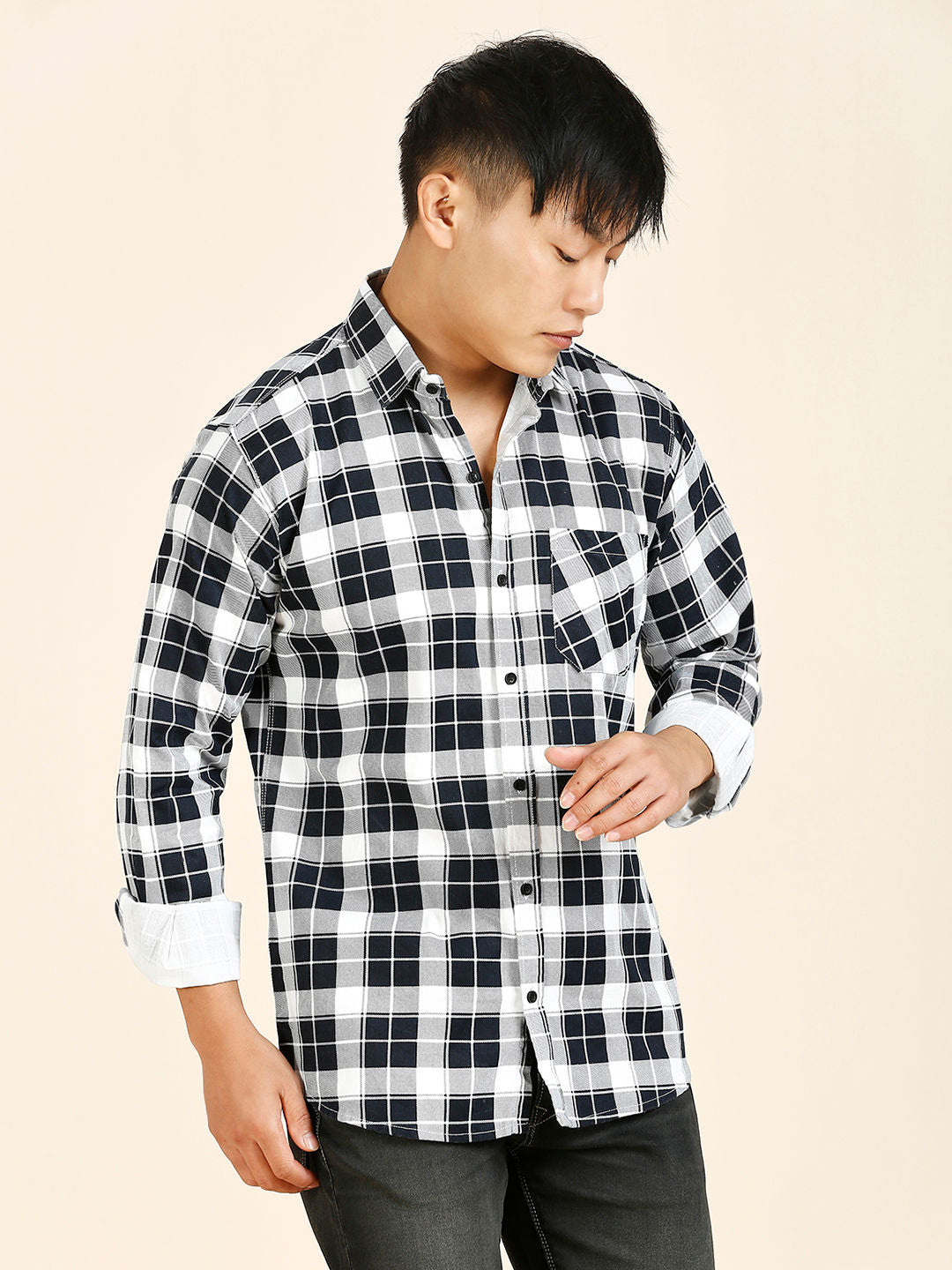 Breezy Cotton Checked Shirt for Men