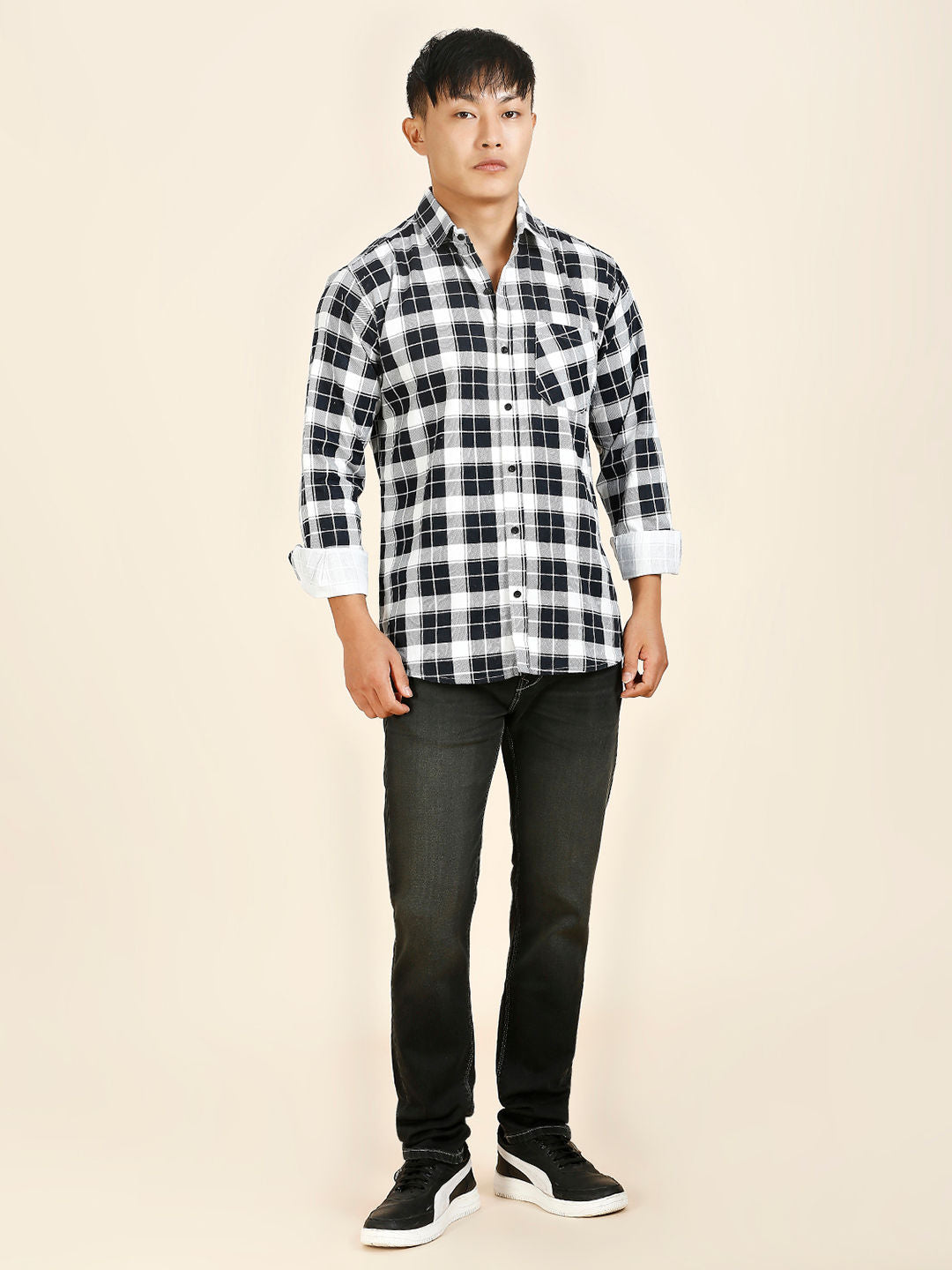 Breezy Cotton Checked Shirt for Men