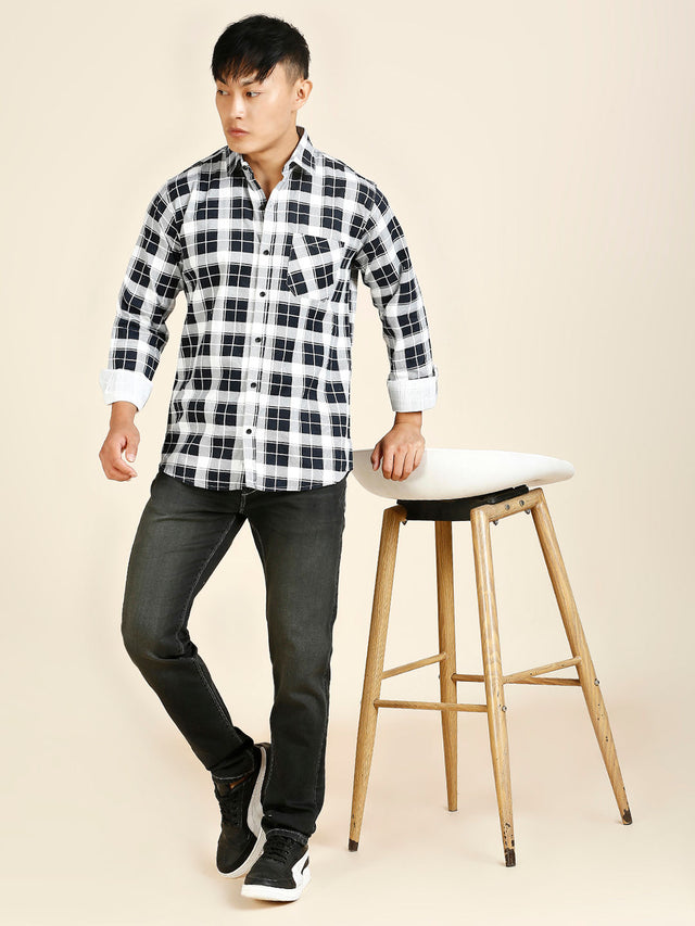 Breezy Cotton Checked Shirt for Men