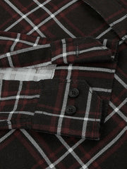 a black and red plaid shirt with a white checkered pattern