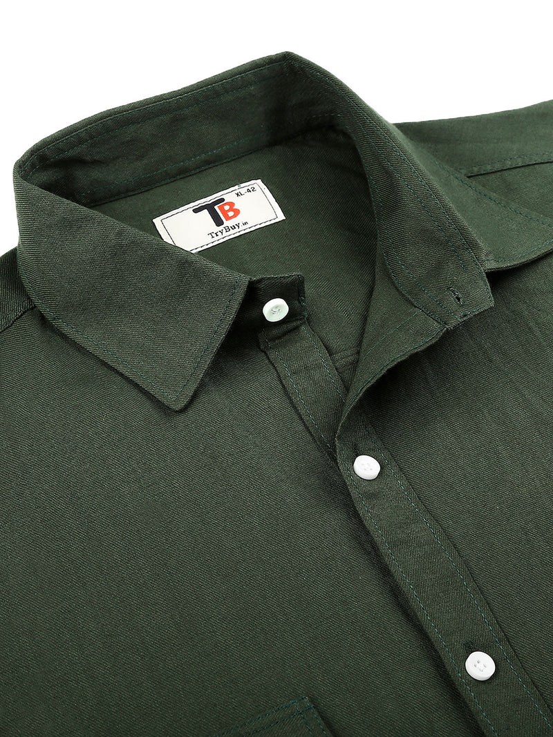 Green Double Pocket Shirt for Men 3
