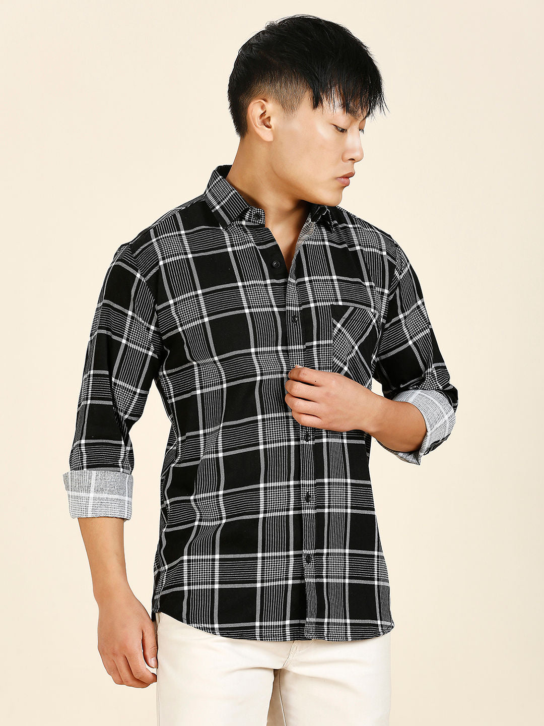 Urban Checked Cotton Shirt for Men - TB_449